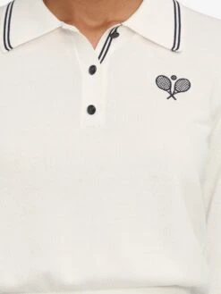 The Long Sleeve Tennis Polo -- White -Frame Sale Store WF25KSW050 WHT WF25WSK007 NAVY 10340
