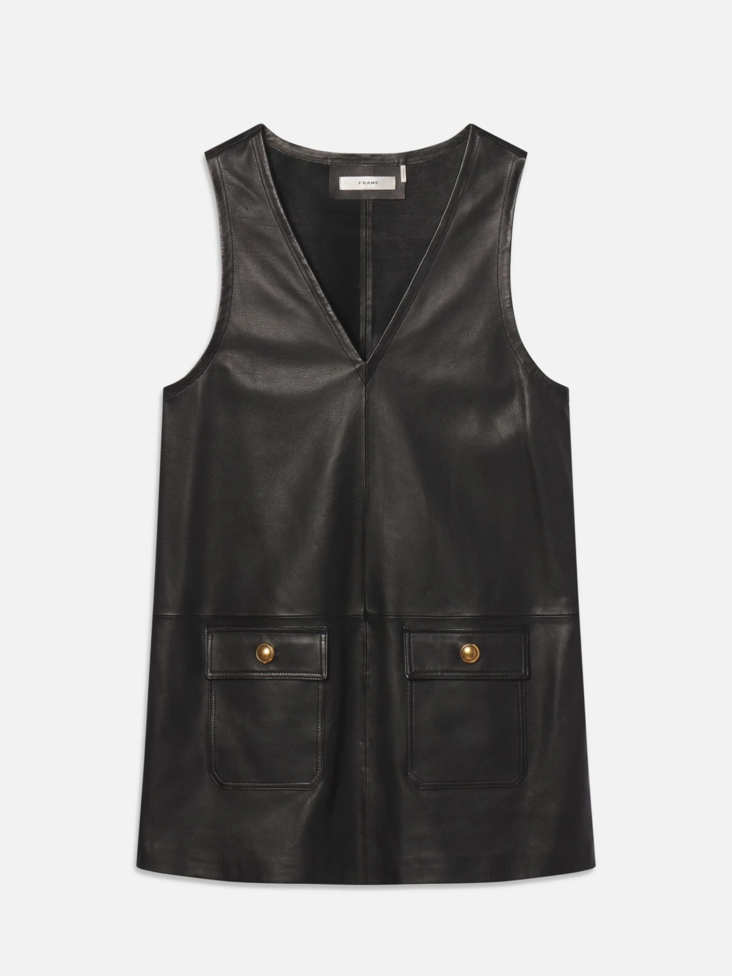 The Leather Pinafore Dress -- Black 1 The Leather Pinafore Dress -- Black