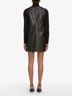 The Leather Pinafore Dress -- Black 10 The Leather Pinafore Dress -- Black -Frame Sale Store WF25LDR001 BLK 10042
