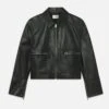 The Leather Zip Front Jacket -- Black