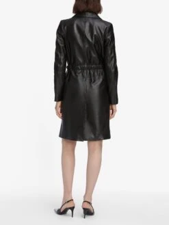 The Long Leather Belted Jacket -- Black -Frame Sale Store WF25LJA008 BLK C 13206