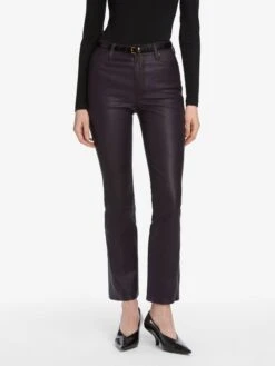 The Leather Reboot Crop -- Dark Royal Purple -Frame Sale Store WF25LPA005 DRYP 10657 V2