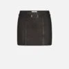 The Leather Belted Mini Skirt -- Black