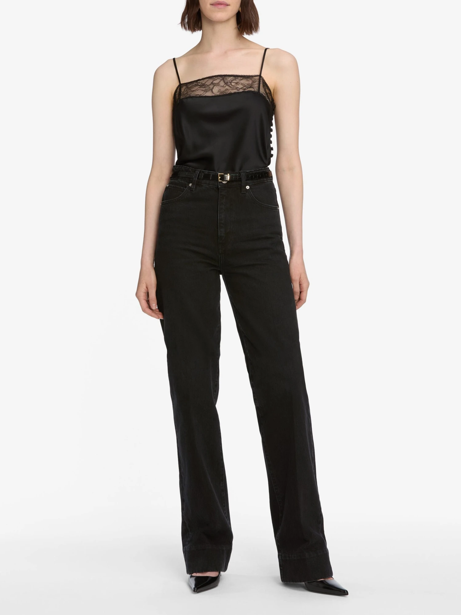 The Lace Inset Cami -- Black 2 The Lace Inset Cami -- Black - Image 2