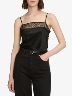 The Lace Inset Cami -- Black 9 The Lace Inset Cami -- Black -Frame Sale Store WF25WBL013 BLK 11850