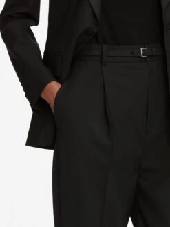 The Cuffed Pleated Trouser -- Black -Frame Sale Store WF25WBZ001 BLK WF25KSW030 BLK WF25WPA001 BLK 12544