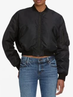 The Nylon Bomber Jacket -- Black -Frame Sale Store WF25WJA003 BLK 9174