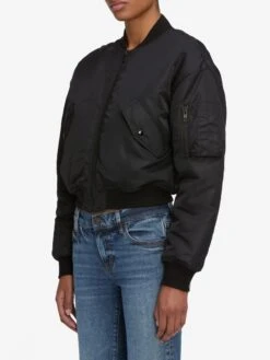 The Nylon Bomber Jacket -- Black -Frame Sale Store WF25WJA003 BLK 9185