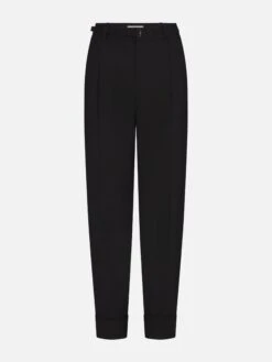 The Cuffed Pleated Trouser -- Black