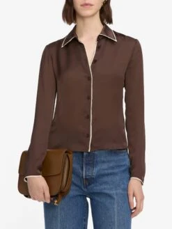 The Slim Essential Shirt -- Coffee Multi -Frame Sale Store WF25WSH006 COFM 2255