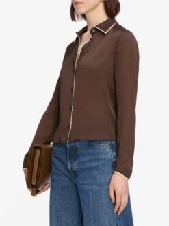 The Slim Essential Shirt -- Coffee Multi -Frame Sale Store WF25WSH006 COFM 2268