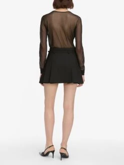 The Pleated Mini Skirt -- Black 6 The Pleated Mini Skirt -- Black -Frame Sale Store WF25WSK004 BLK WF25KSW022 BLK 12792