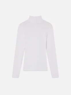 Rib Turtleneck -- White -Frame Sale Store WP25JKT019 WHT B V2