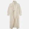 Jacquard Fringe Coat -- Stone