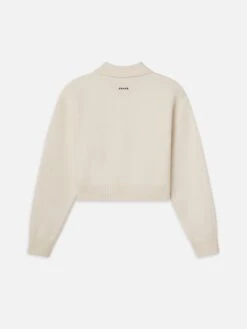 Ritz Women's Crest Cashmere Sweater -- Cream -Frame Sale Store WP25KSW058 CREA B