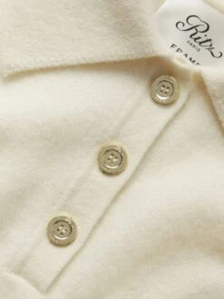 Ritz Women's Crest Cashmere Sweater -- Cream -Frame Sale Store WP25KSW058 CREA FABRIC DET