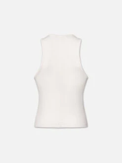 Rib Scoop Neck Tank -- White -Frame Sale Store WS24JKT009 WHT BACK 7593