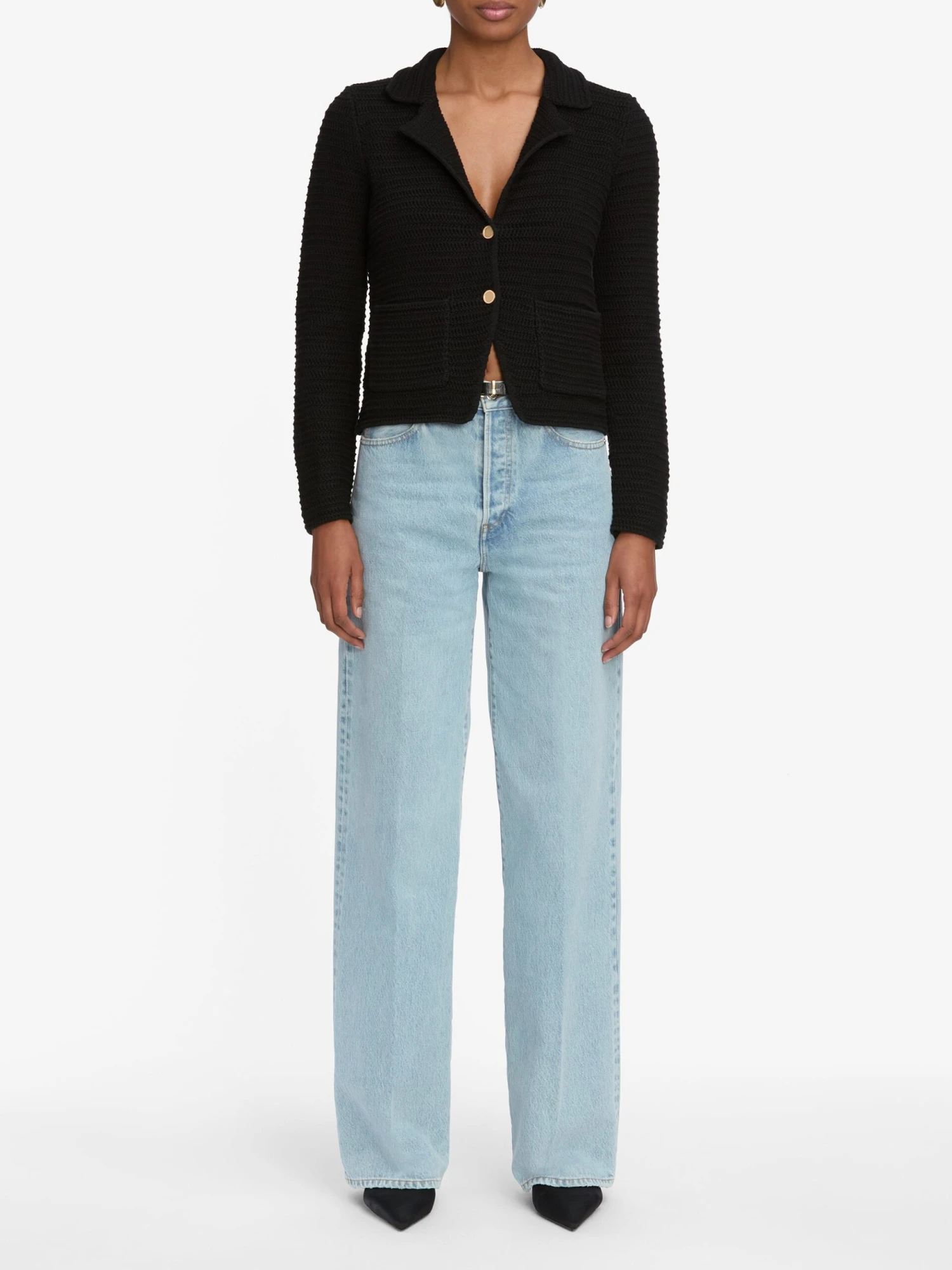 The Crochet Blazer -- Black 2 The Crochet Blazer -- Black - Image 2