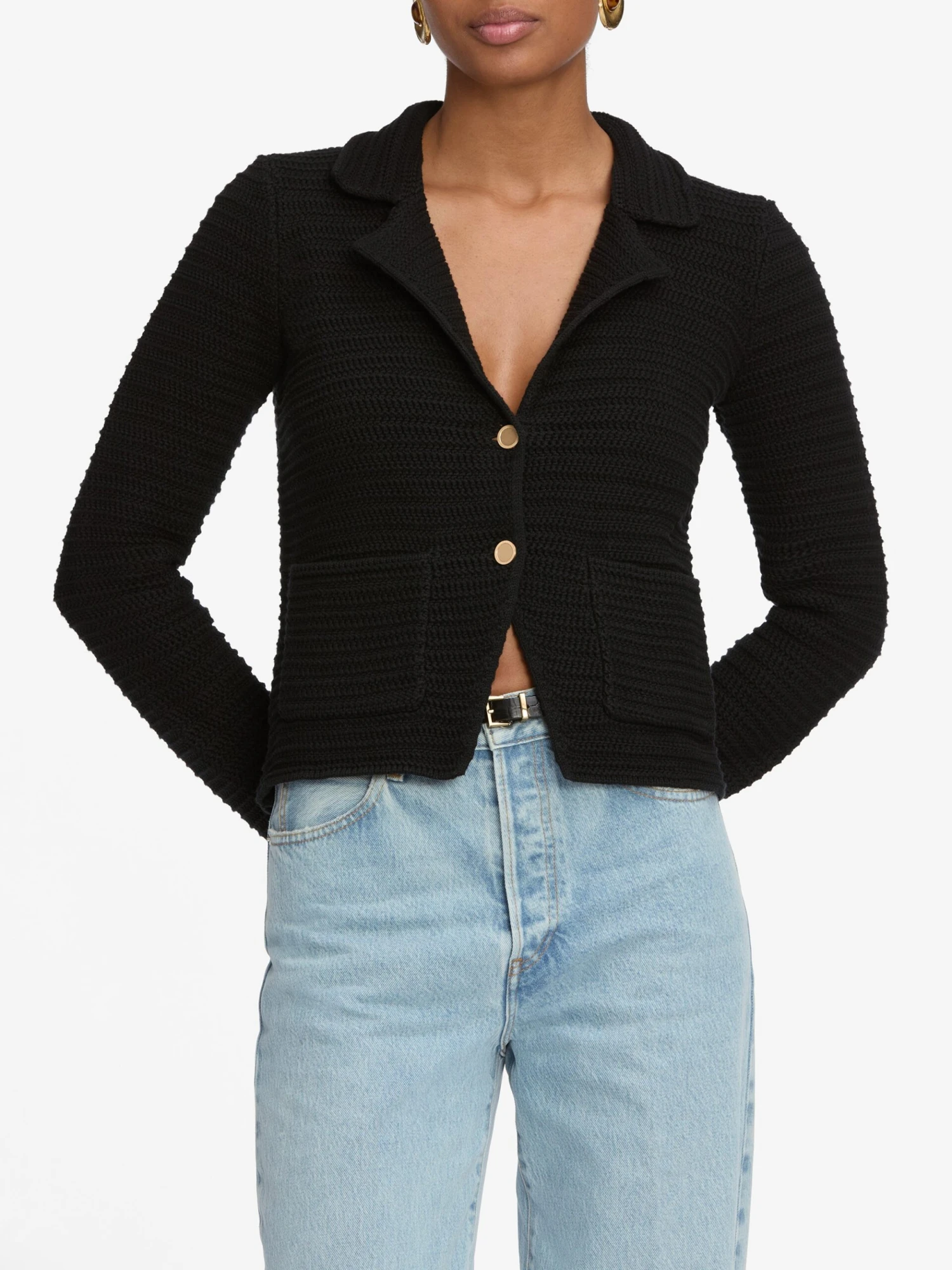 The Crochet Blazer -- Black 3 The Crochet Blazer -- Black - Image 3