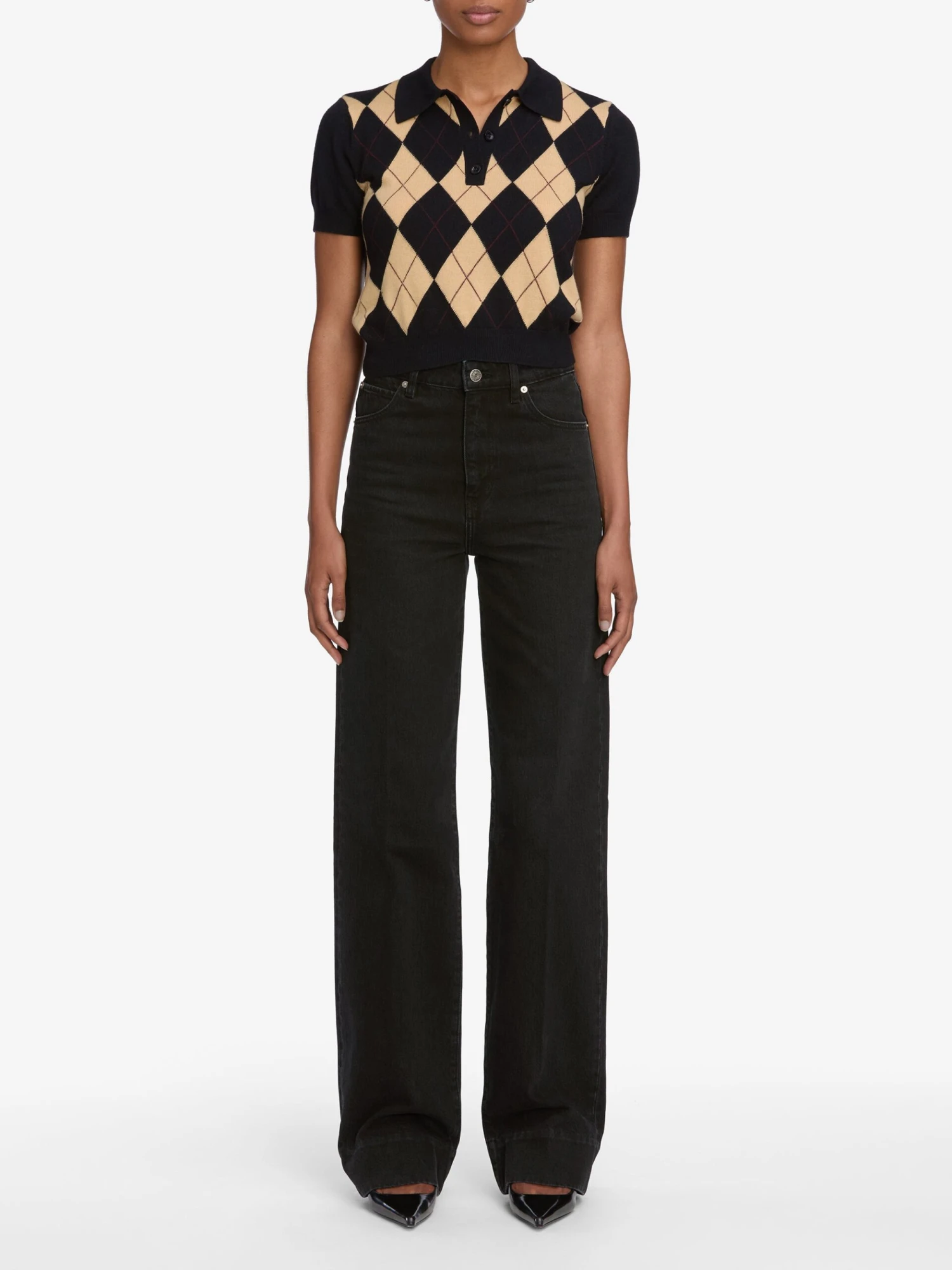 The Argyle Short Sleeve Polo -- Navy Multi 2 The Argyle Short Sleeve Polo -- Navy Multi - Image 2