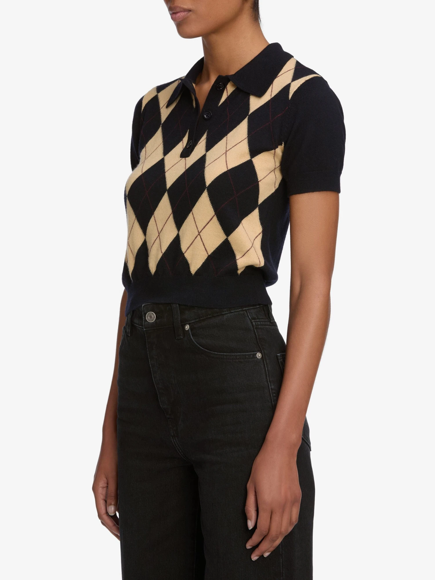 The Argyle Short Sleeve Polo -- Navy Multi 5 The Argyle Short Sleeve Polo -- Navy Multi - Image 5