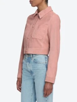 The Small Suede Jacket -- Flamingo -Frame Sale Store WS25LJA003 FLAM 3282 V2