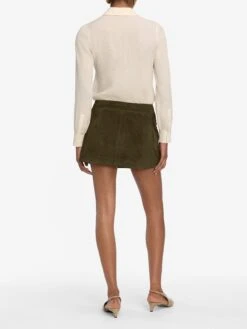 The Suede Cargo Mini Skirt -- Cypress -Frame Sale Store WS25LSK004 CYPR 12912