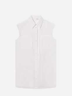 The Sleeveless Shirt Dress -- White