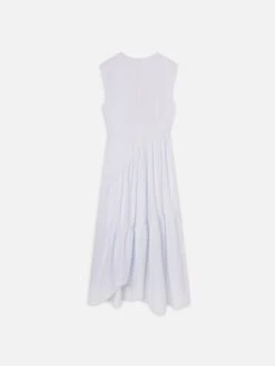 The Seersucker Gathered Dress -- Light Chambray Multi -Frame Sale Store WS25WDR017 LCHM BACK