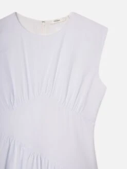 The Seersucker Gathered Dress -- Light Chambray Multi -Frame Sale Store WS25WDR017 LCHM DET