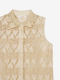 The Deco Lace Dress -- Ecru -Frame Sale Store WS25WDR018 ECRU DET