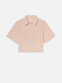 The Seersucker Cropped Shirt -- Azalea Multi