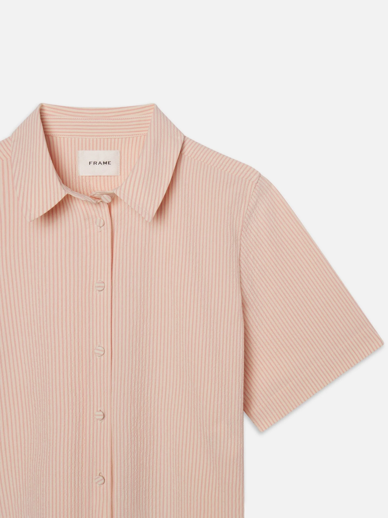 The Seersucker Cropped Shirt -- Azalea Multi 3 The Seersucker Cropped Shirt -- Azalea Multi - Image 3